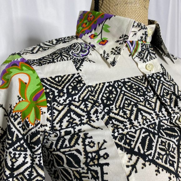 ETRO  Patterned Button Up Shirt Blouse Top - Picture 3 of 9